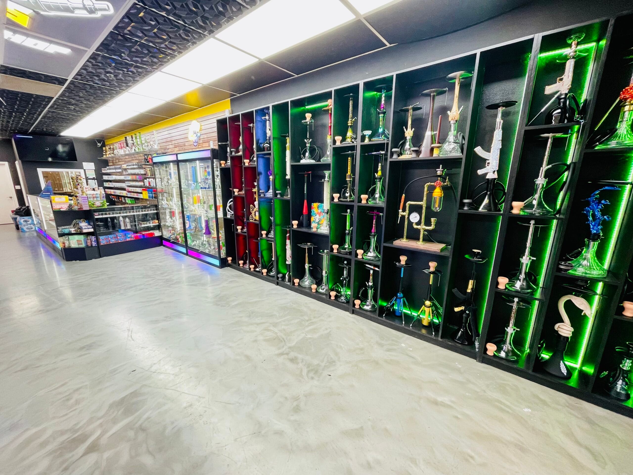 Anubis Smoke Shop – Hookah Pipes and Flavors Display in Plano & McKinney